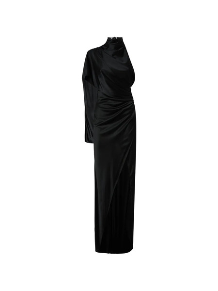  The Andamane Draped One-shoulder Maxi Dress - Black 