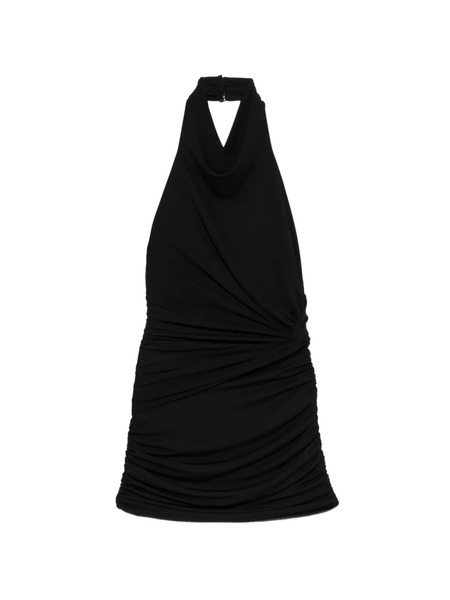  The Andamane Halter-neck Gathered Mini Dress - Black 