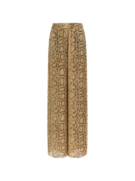  The Andamane Lena Elasticated-waist Python-print Trousers - Neutrals 