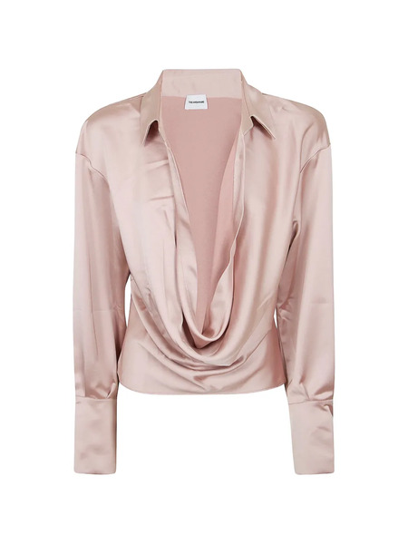  The Andamane Lilia Cowl-neck Collared Blouse - Pink 