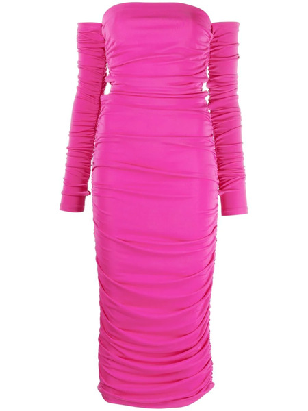 The Andamane Off-shoulder Ruched Maxi Dress - Pink 