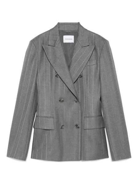  The Andamane Pinstripe Double-breasted Blazer - Grey 