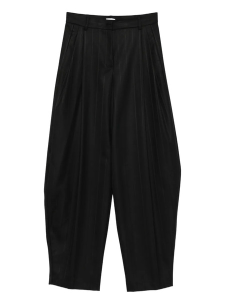  The Andamane Pleated Pinstripe Trousers - Black 