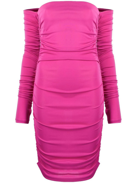  The Andamane Ruched Off-shoulder Dress - Pink 