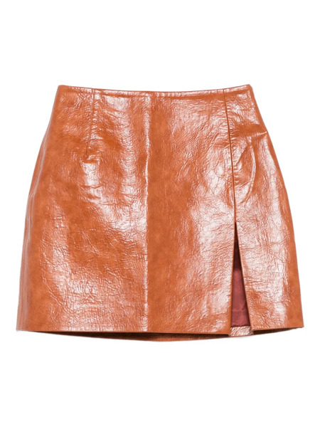  The Andamane Side-slit Mini Skirt - Brown 