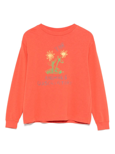  The Animals Observatory Floral-print Long Sleeve T-shirt - Orange 