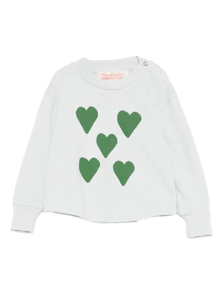  The Animals Observatory Heart-print Long-sleeve T-shirt - Blue 