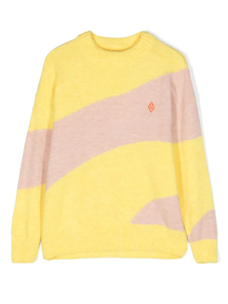  The Animals Observatory Logo-embroidered Contrasting-trim Jumper - Yellow 