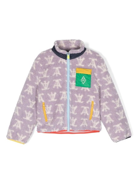  The Animals Observatory Logo-embroidered Zip-up Jacket - Purple 
