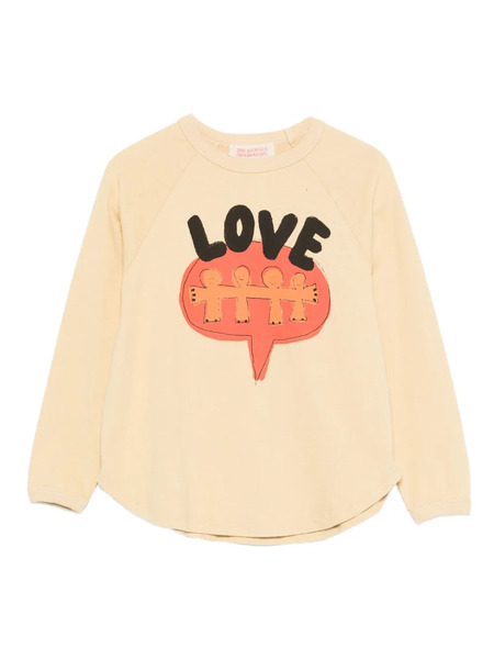  The Animals Observatory Love Speech-bubble Print Long-sleeve T-shirt - Neutrals 