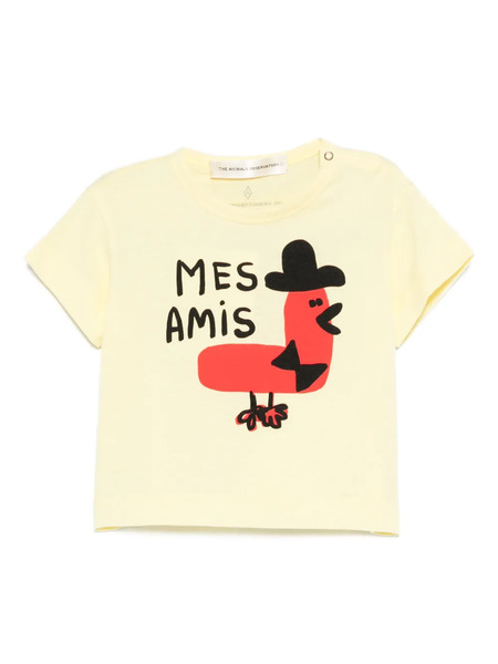  The Animals Observatory Pangolin Graphic-print T-shirt - Yellow 