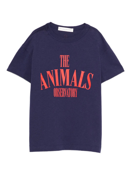  The Animals Observatory Pupfish Logo-graphic T-shirt - Blue 
