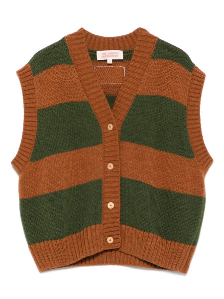  The Animals Observatory Striped Cardigan - Brown 