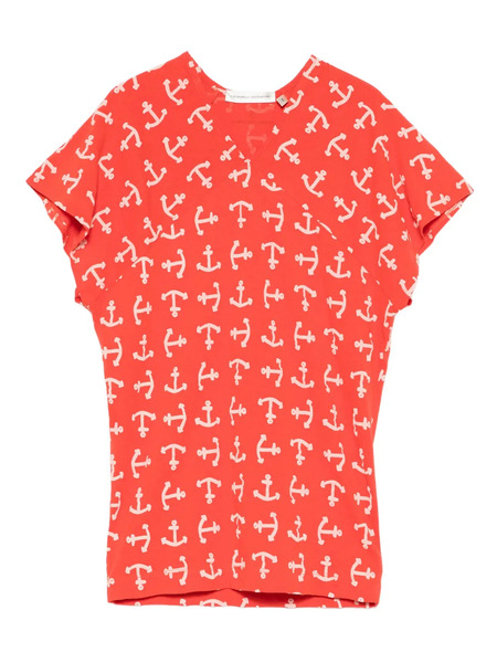  The Animals Observatory Walrus Anchor-print Dress - Red 
