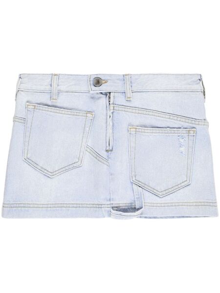  The Attico Abra Denim Mini Skirt - Blue 