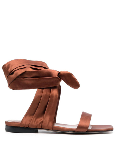  The Attico Ankle-tie Flat Sandals - Brown 