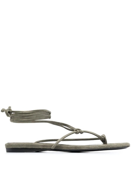  The Attico Ankle-tie Flat Sandals - Green 