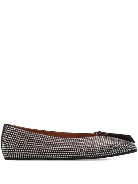  The Attico Bead-embellished Bow Ballet Flats - Brown 