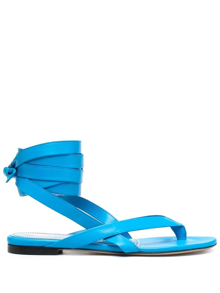  The Attico Beth Flat Thong Sandals - Blue 