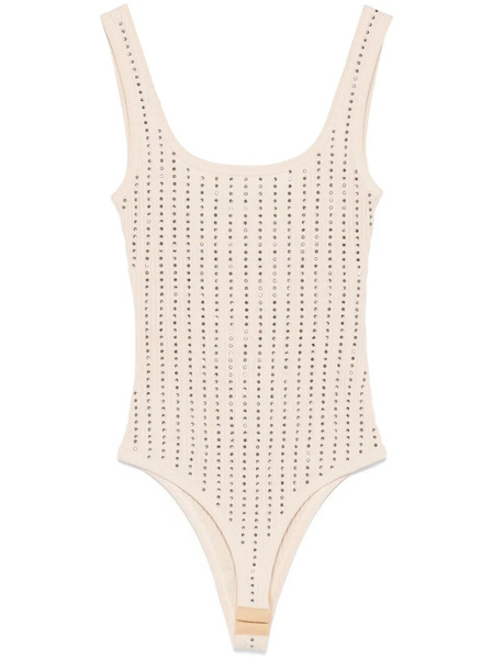 The Attico Crystal-embellished Bodysuit - Neutrals 