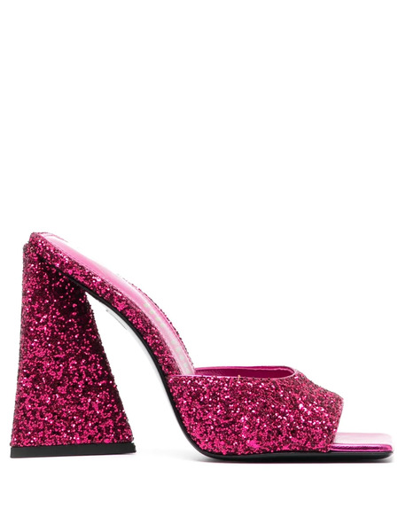  The Attico Devon 115mm Glitter Mules - Pink 