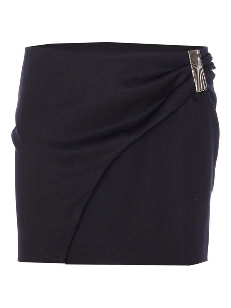  The Attico Draped Plaque-embellished Skirt - Black 