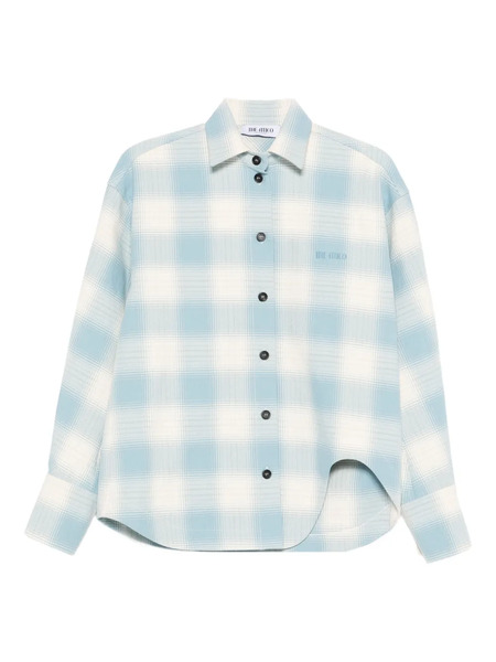  The Attico Eliza Checked-pattern Long-sleeve Shirt - Blue 