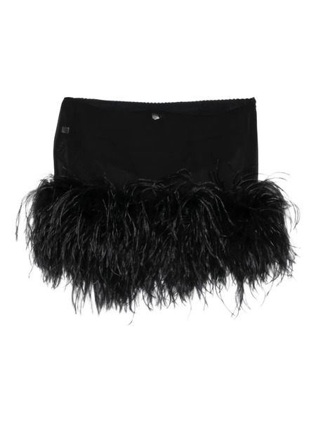  The Attico Feather-trim Mini Skirt - Black 