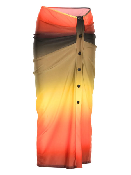  The Attico Gradient-effect Midi Skirt - Green 