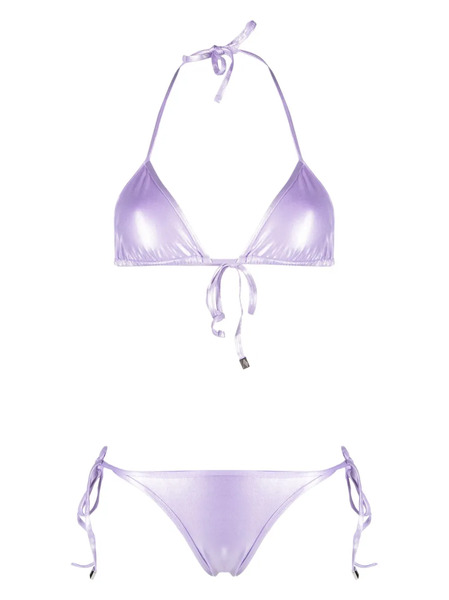  The Attico High-shine Triangle Bikini Set - Purple 