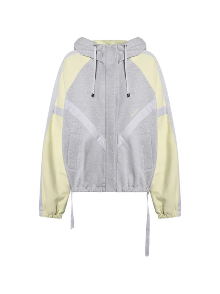  The Attico Hooded Colourblock Bomber Jacket - Grey 
