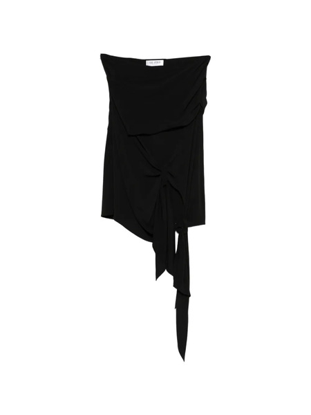  The Attico Knotted Draped Midi Skirt - Black 