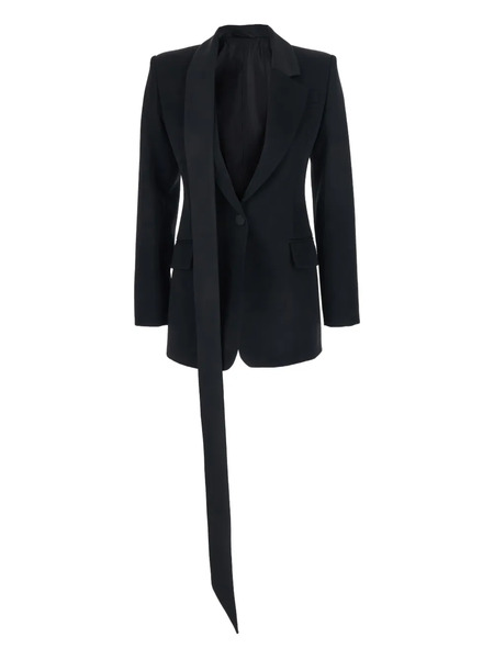  The Attico Lapel Tie Virgin Wool Jacket - Black 