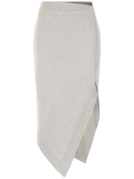  The Attico Mélange-effect Midi Skirt - Grey 