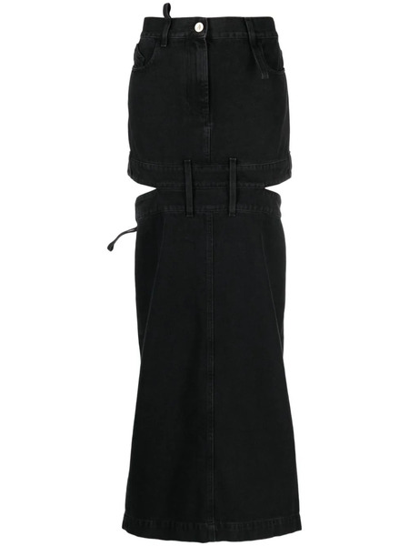  The Attico Midi Denim Skirt - Black 
