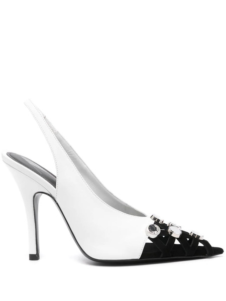  The Attico 105mm Fiona Slingback Pumps - White 