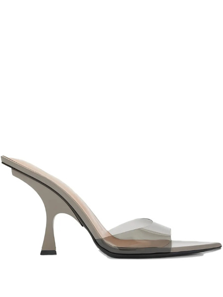  The Attico 95mm Leather Mules - Grey 