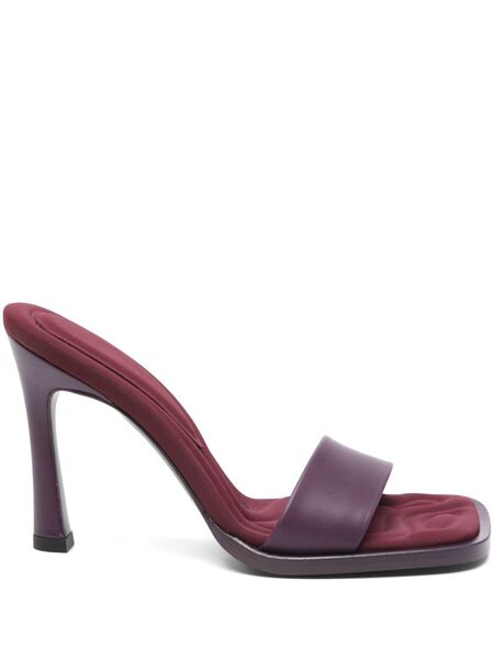  The Attico 100mm Leather Mules - Purple 