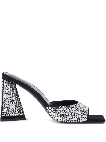  The Attico 85mm Mini Devon Embellished Mules - Black 