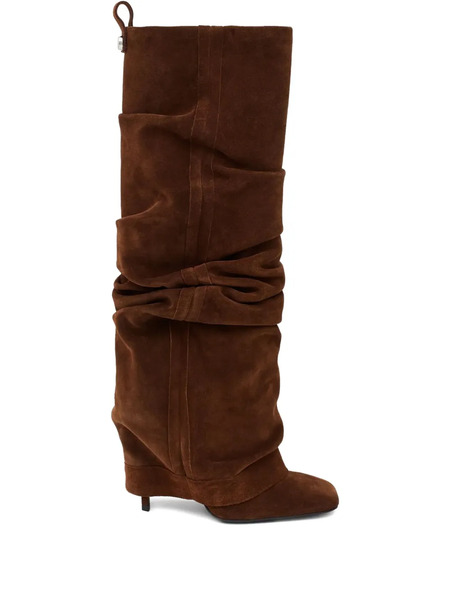  The Attico 105mm Rea Square Toe Boots - Brown 