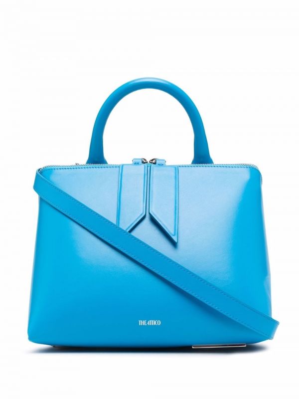  The Attico Monday Triangle Leather Tote Bag - Blue 