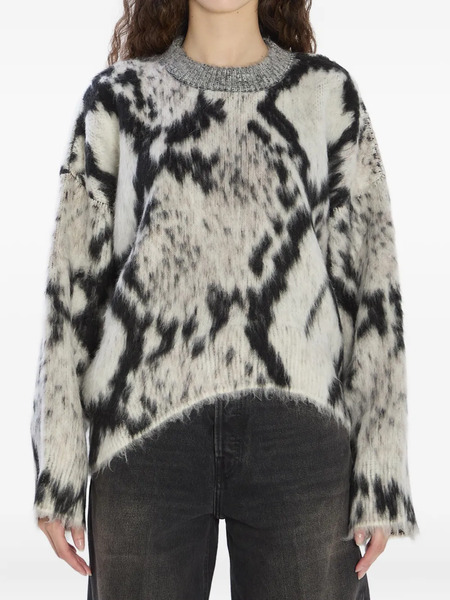  The Attico Python-print Ribbed Sweater - Black 