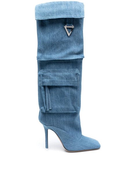  The Attico Sienna 105mm Denim Boots - Blue 