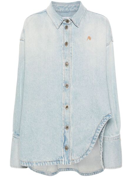  The Attico Spread-collar Denim Coat - Blue 