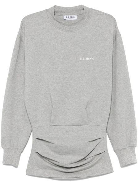  The Attico Sweatshirt Draping Mini Dress - Grey 