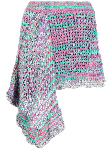  The Attico Woven Asymmetric Miniskirt - Pink 