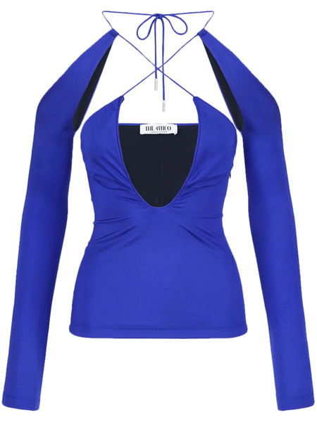  The Attico Zane Cut-out Top - Blue 