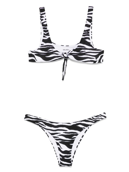  The Attico Zebra-print Bikini - White 