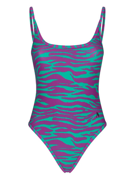  The Attico Zebra-print Swimsuit - Purple 