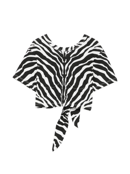  The Attico Zebra-print Tie Top - Black 